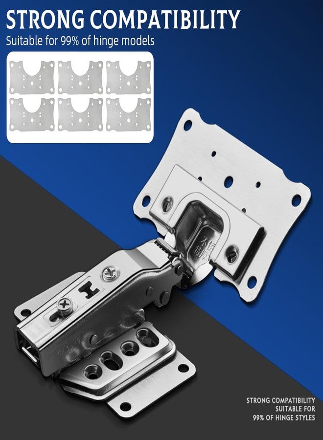 Serplex® 6Pcs Stainless Steel Hinge Plates, Cabinet Door Hinge Repair Kit with Screws- 6Pcs Metal Mounting Plate Kit Hinge Repair Plates - Image 3